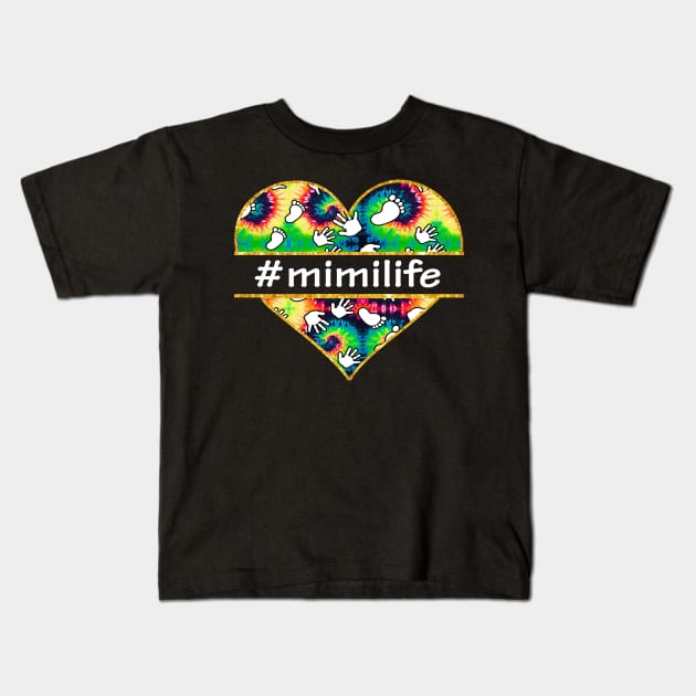 Hippie Heart Mimi Life Kids T-Shirt by gotravele store